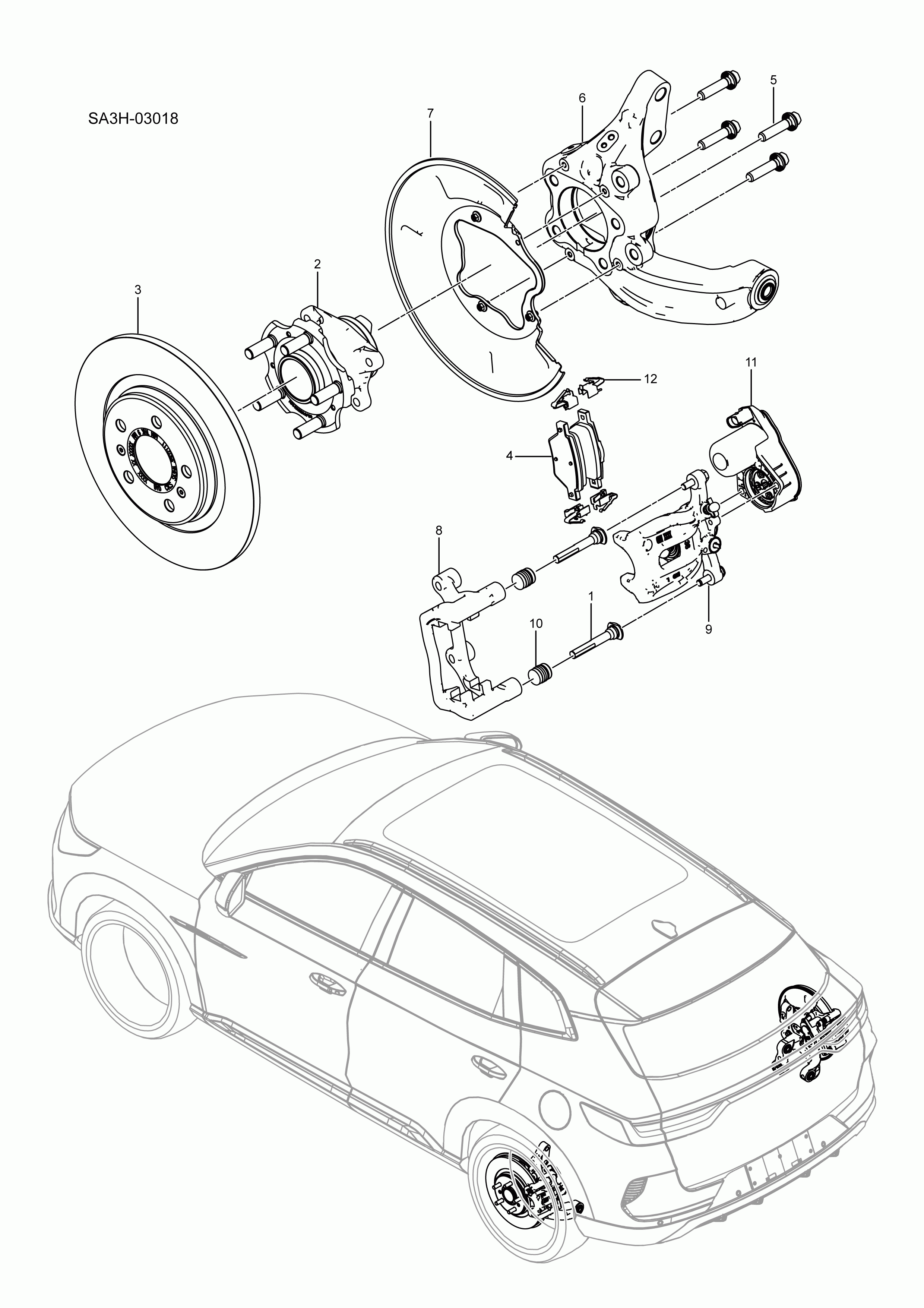 SA3HJ-03018 rear brake