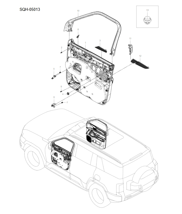 SQH-05013 front door guard plate