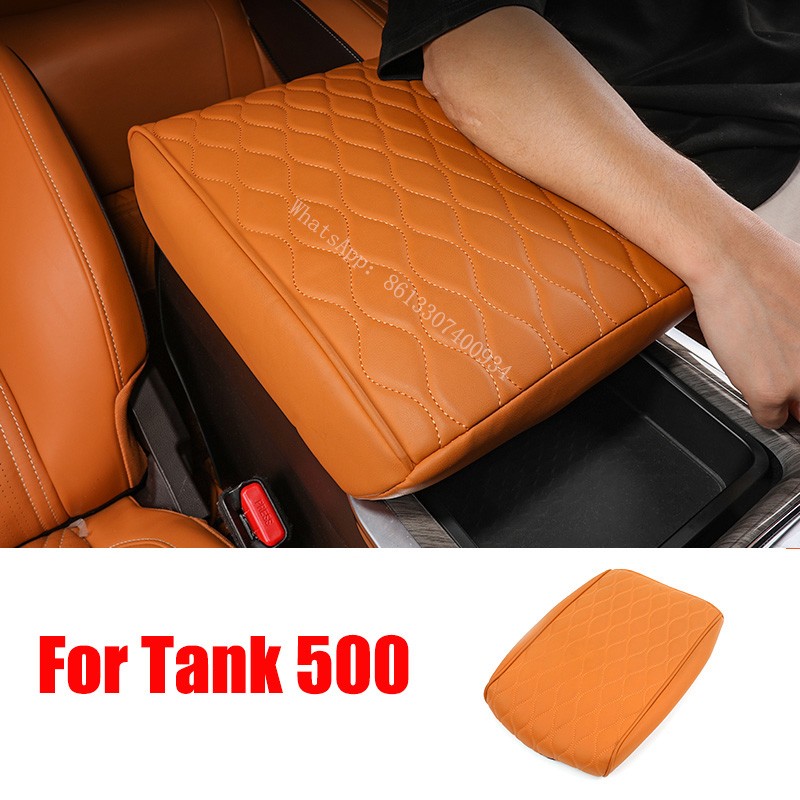 For Great Wall Tank 500 Armrest Box Height Boosting Pad GWM TANK 500 Leather Armrest Box Pad Automotive Interior Accessories