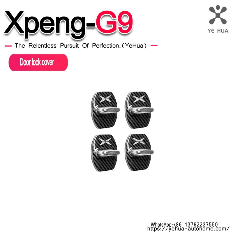 For XpengG9 2023-25 4PCS Car Door Shock Absorber Stainless steel Flexible Car Door Lock Protector  Car Door Lock Latches Cover