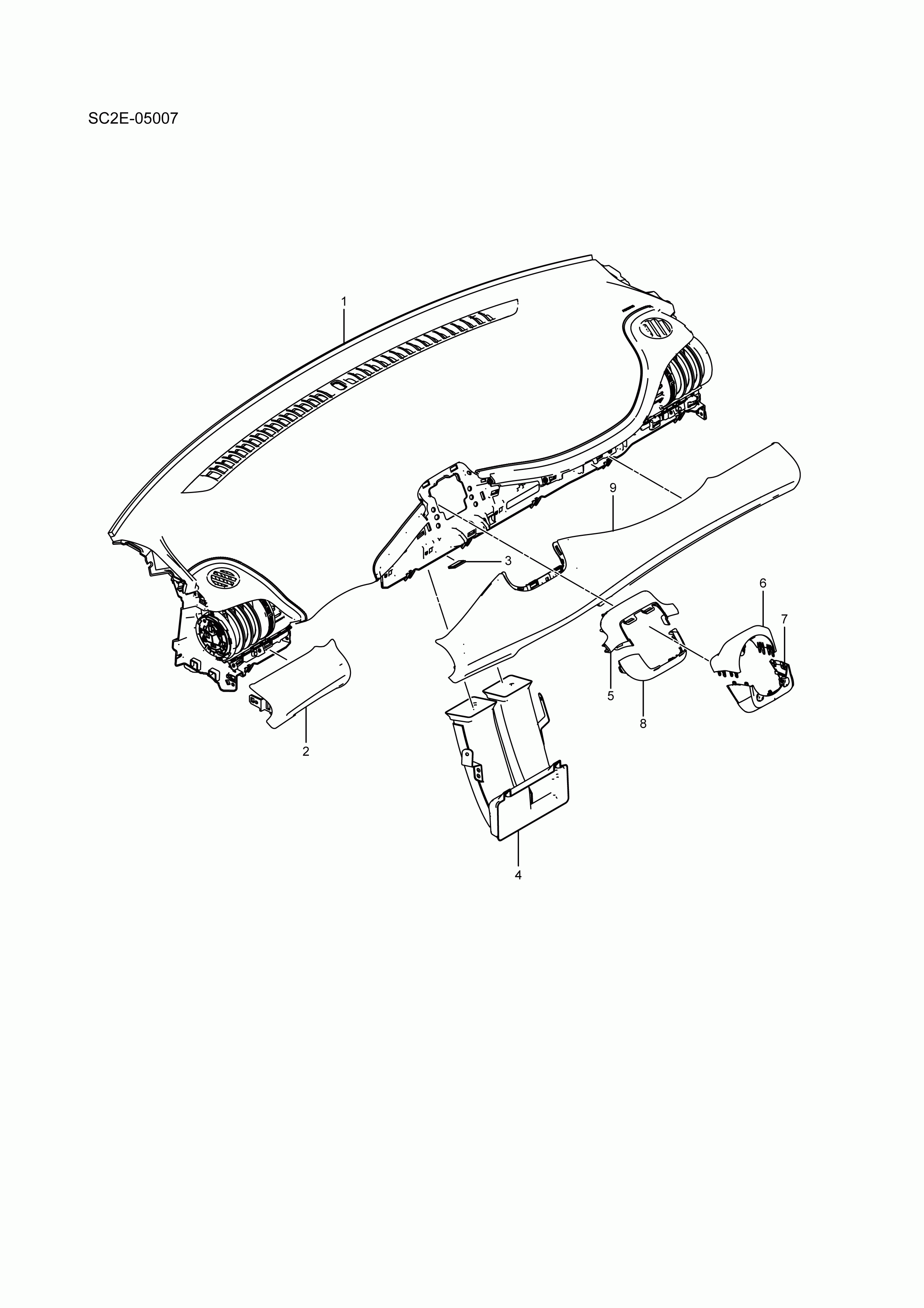 SC2E-05007 Instrument panel body
