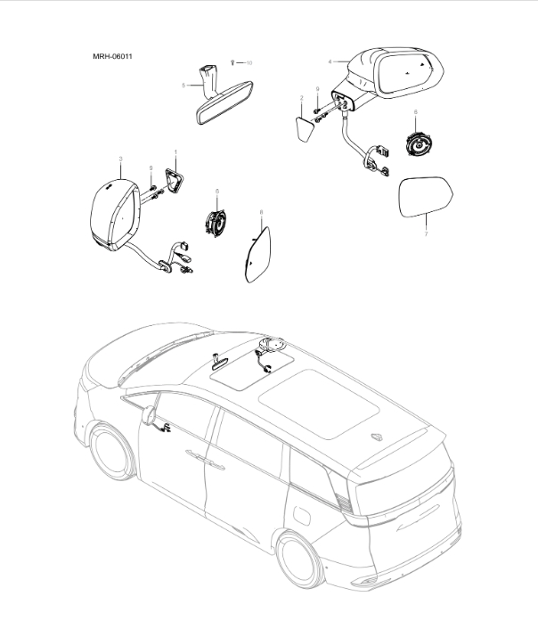 MREH-06011 rearview mirror