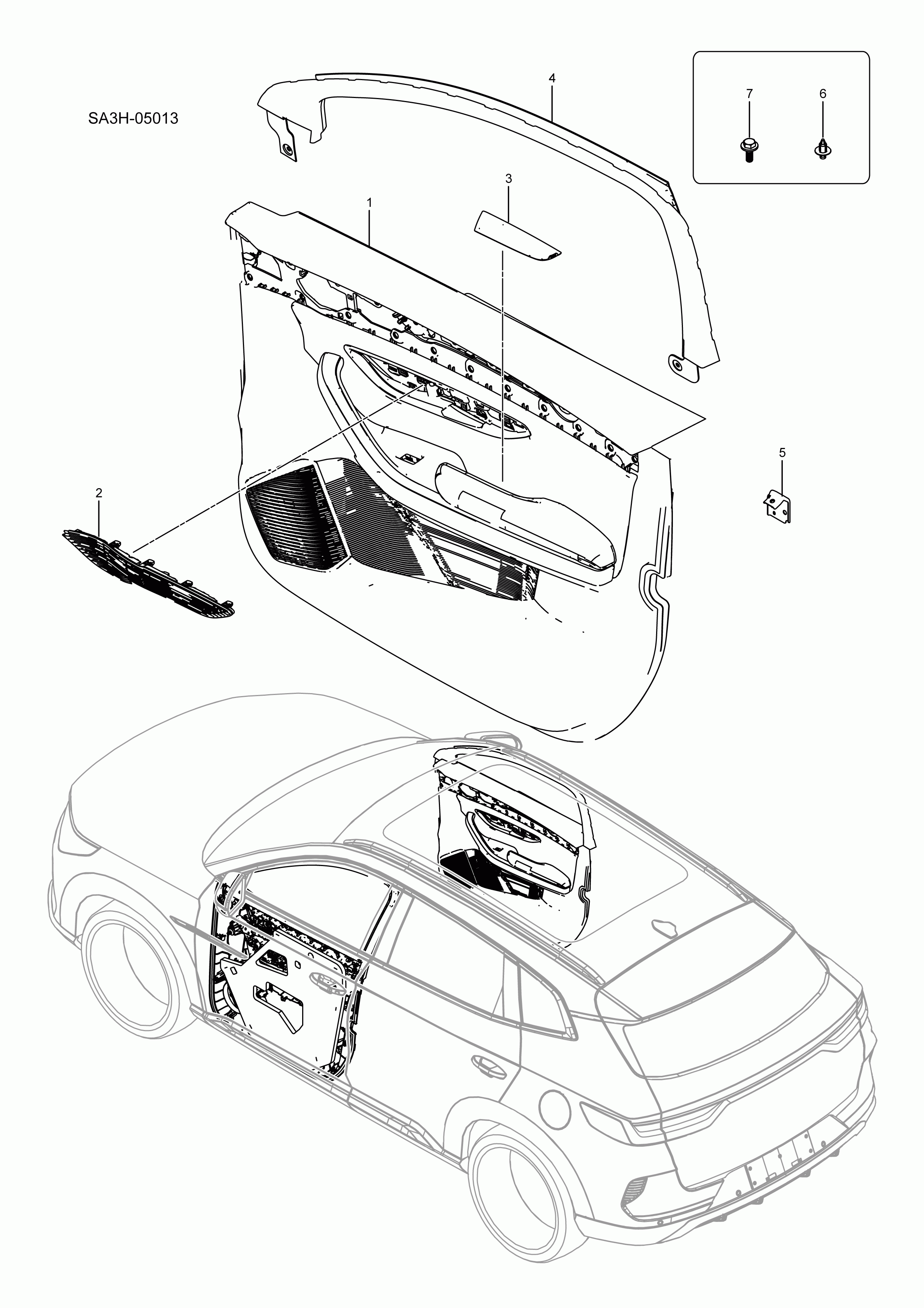 SA3HJ-05013 front door interior