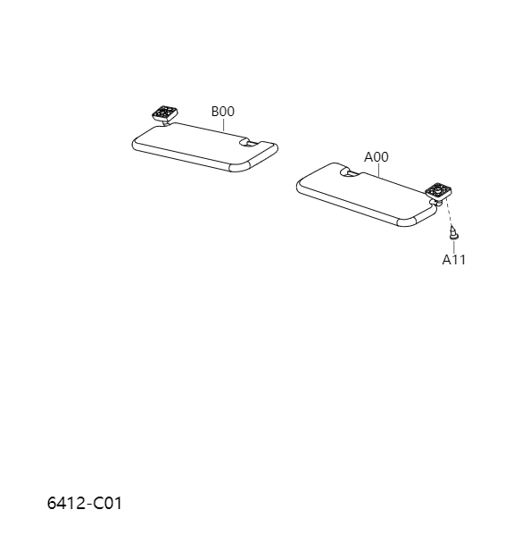 Armrests and sun visors6412-1