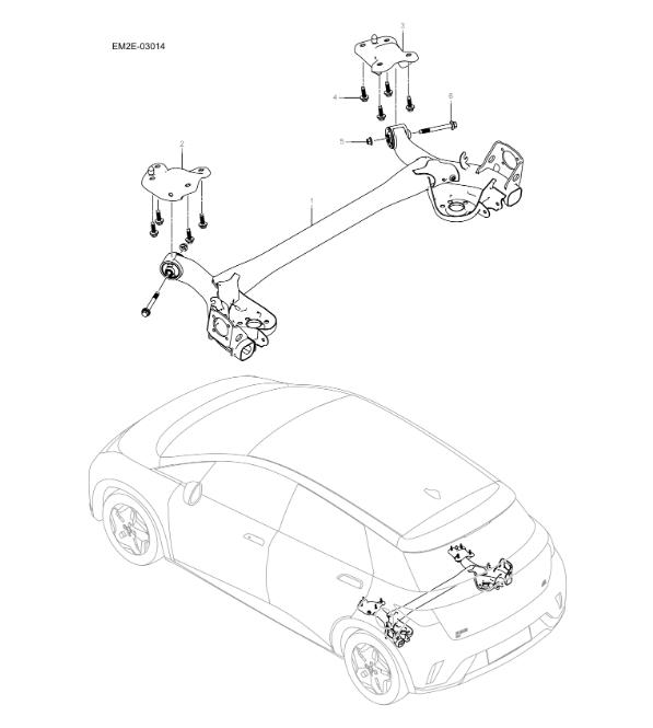 EM2E-03014 Rear subframe