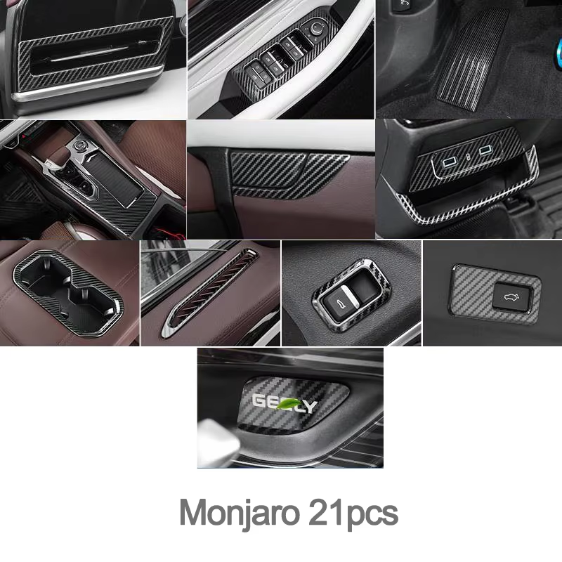 For GEELY Monjaro Manjaro Xingyue L KX11 2022 2023 Carbon Fiber Pattern Design Interior Sticker Ornament Accessories
