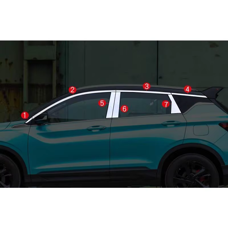 For Geely New Coolray 2022-2023 Window Trim Stainless Steel Design Door Trim Car Accessories Ornament for Vehicles