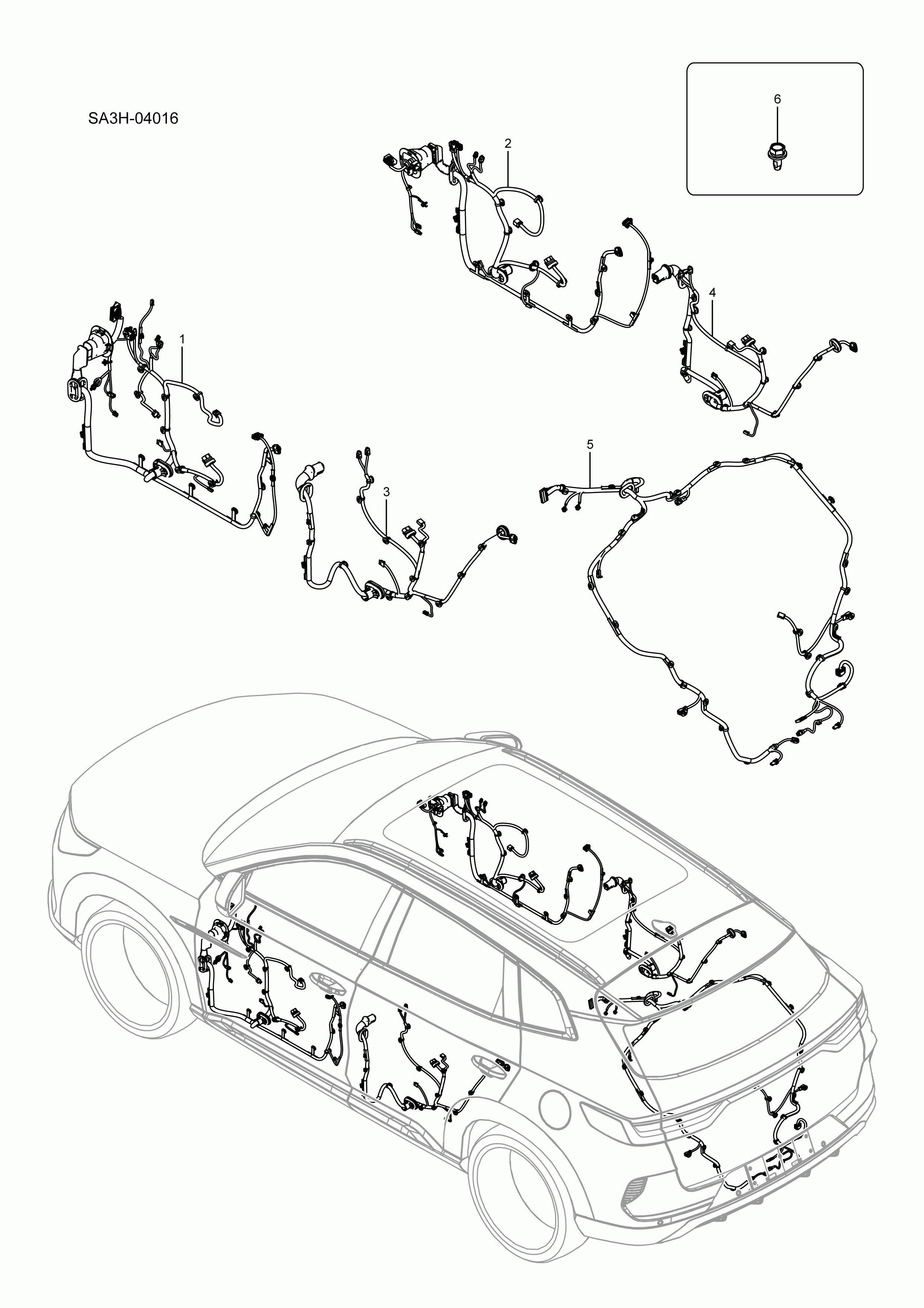 SA3HJ-04016 door wiring harness