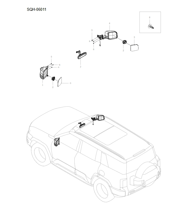SQH-06011 rearview mirror