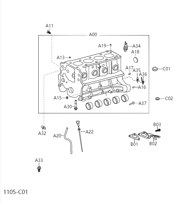 Cylinder block (crankcase)1105
