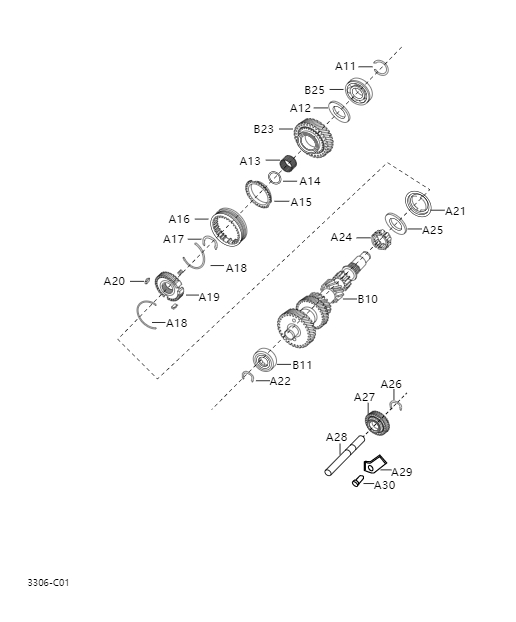 Power output gear set (MT)3306