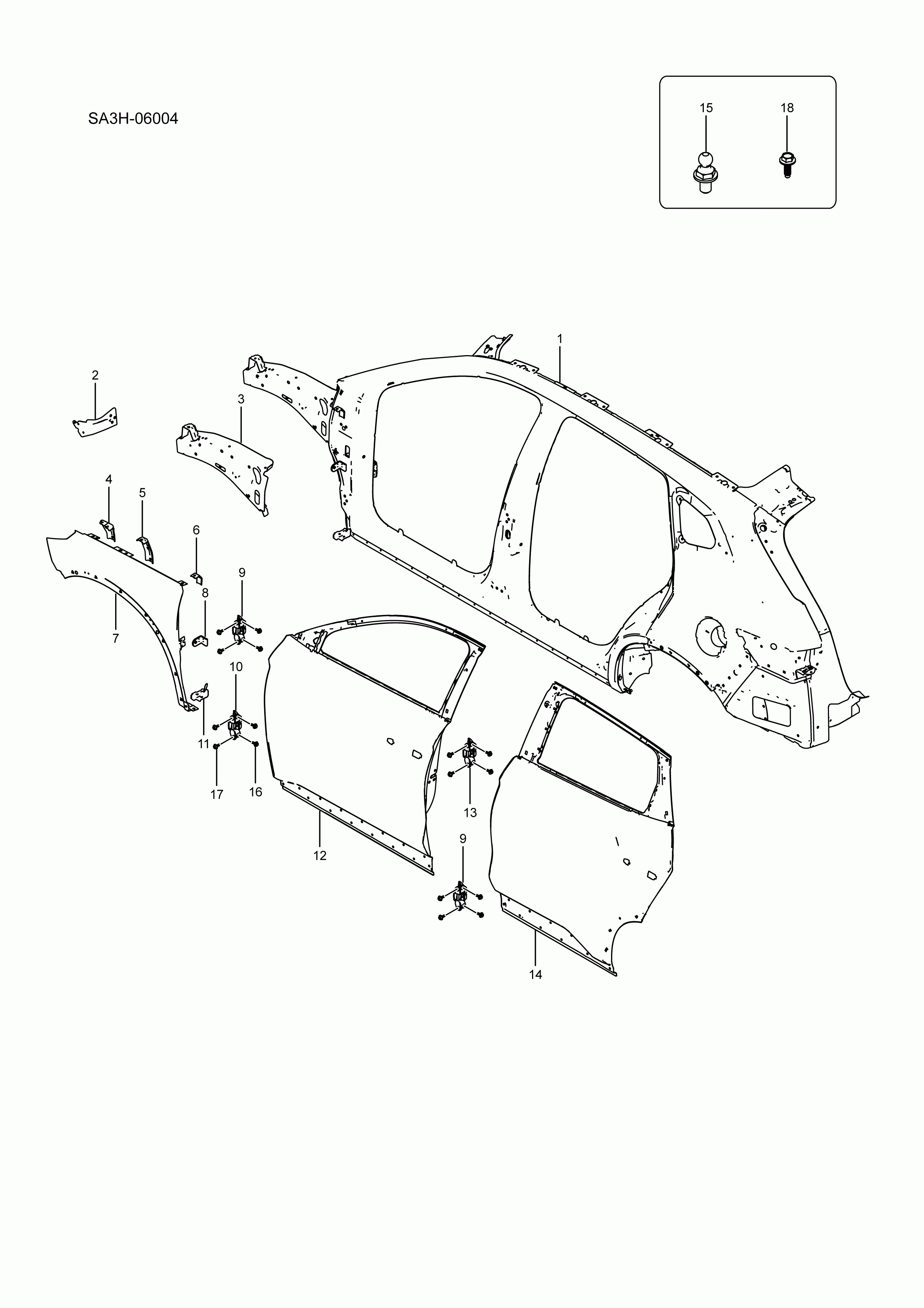 SA3HJ-06004 side panels and doors