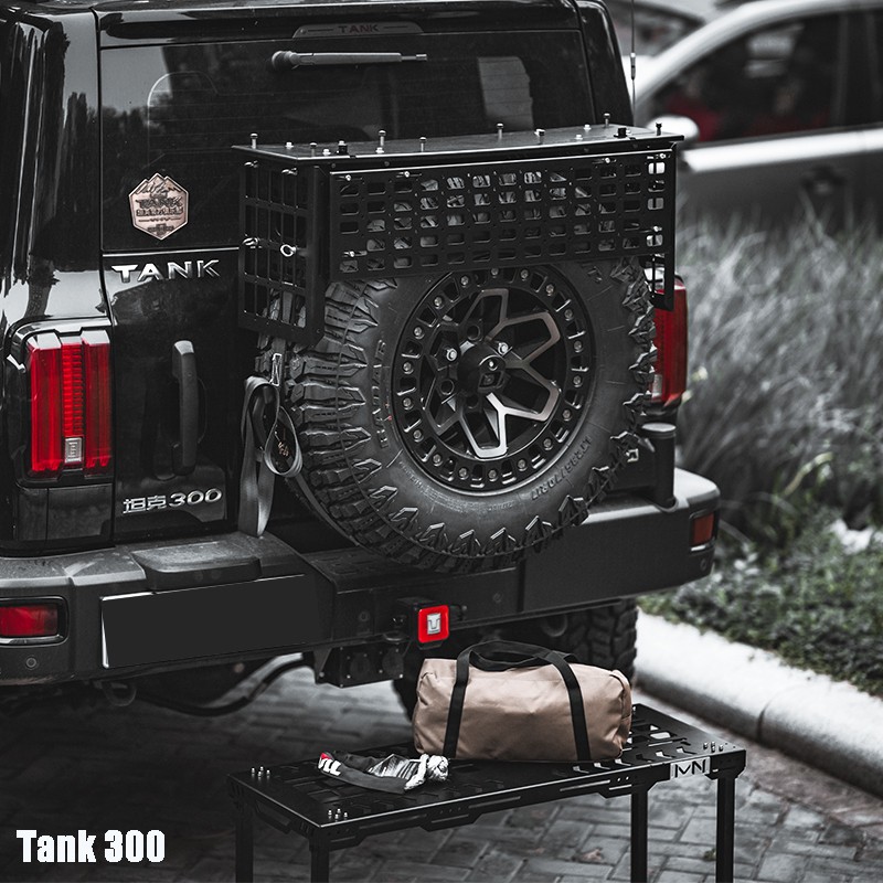 For Great Wall Tank 300 Spare Tire Storage Rack Camping Table Board Off-road Modification Parts Spare Tire Bracket Accessories