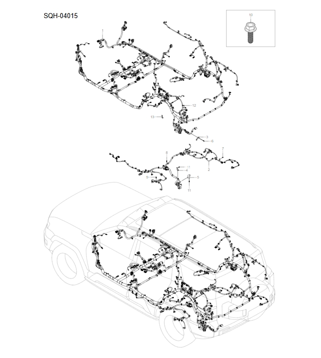 SQH-04015 floor wiring harness