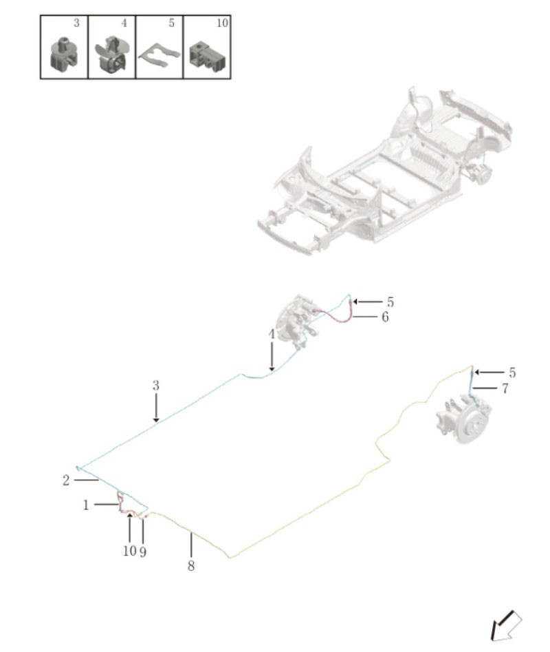 Rear brake pipeline4068