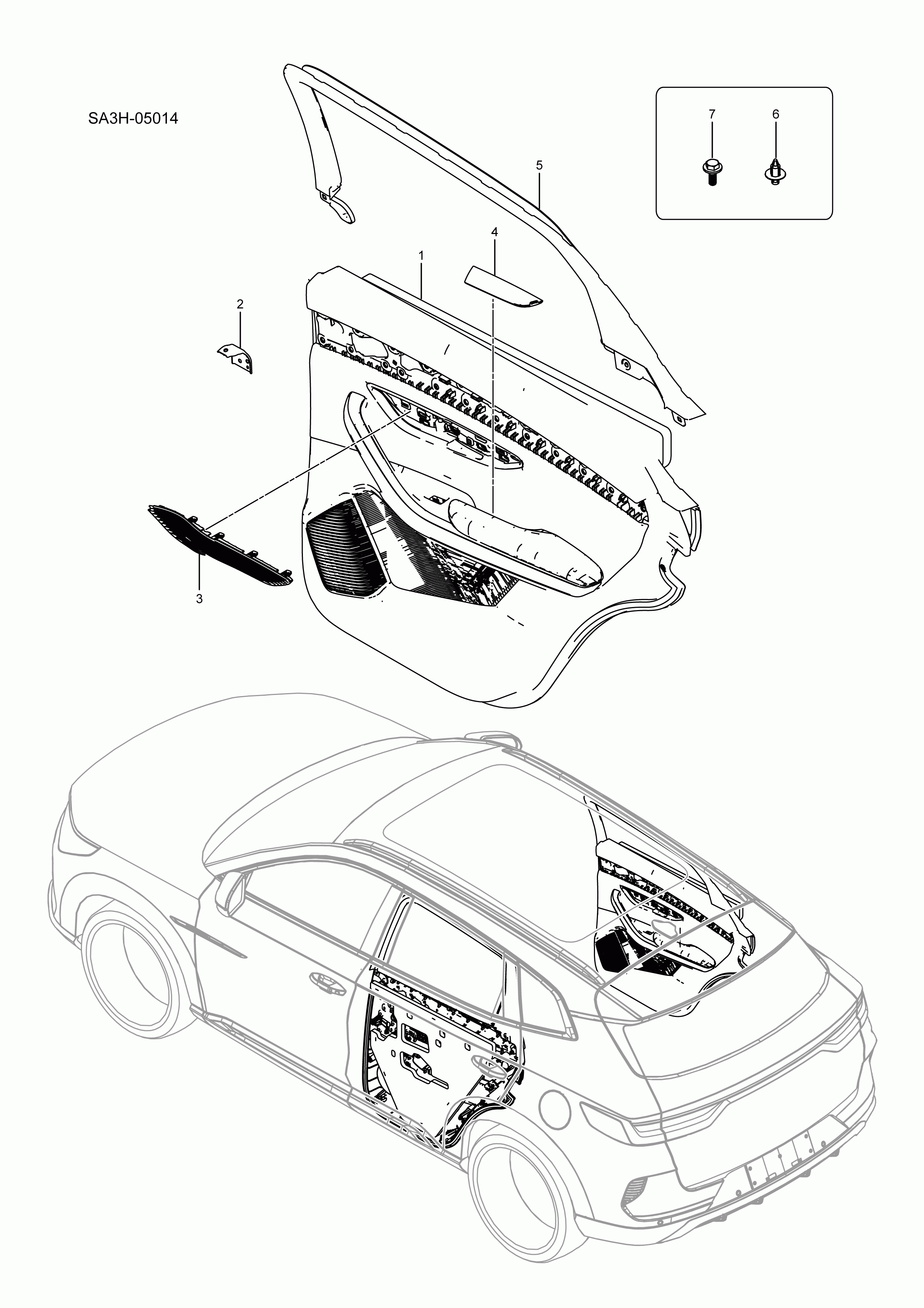 SA3HJ-05014 rear door interior