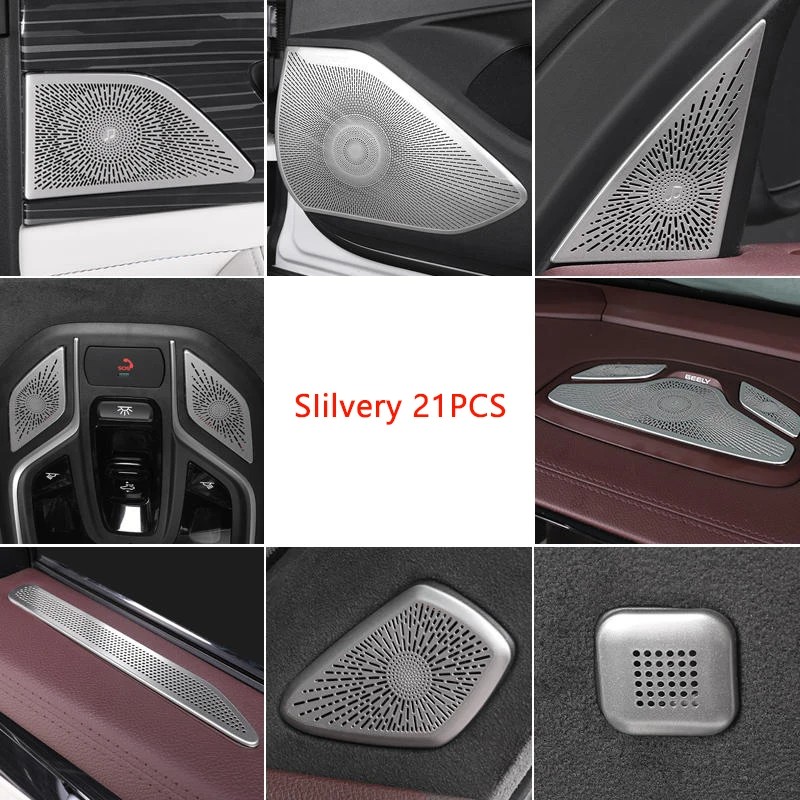 For GEELY Monjaro Manjaro Xingyue L KX11 2022 2023 Interior Audio Speaker Horn Cover Metal Cover Plate Car Interiors Accessories