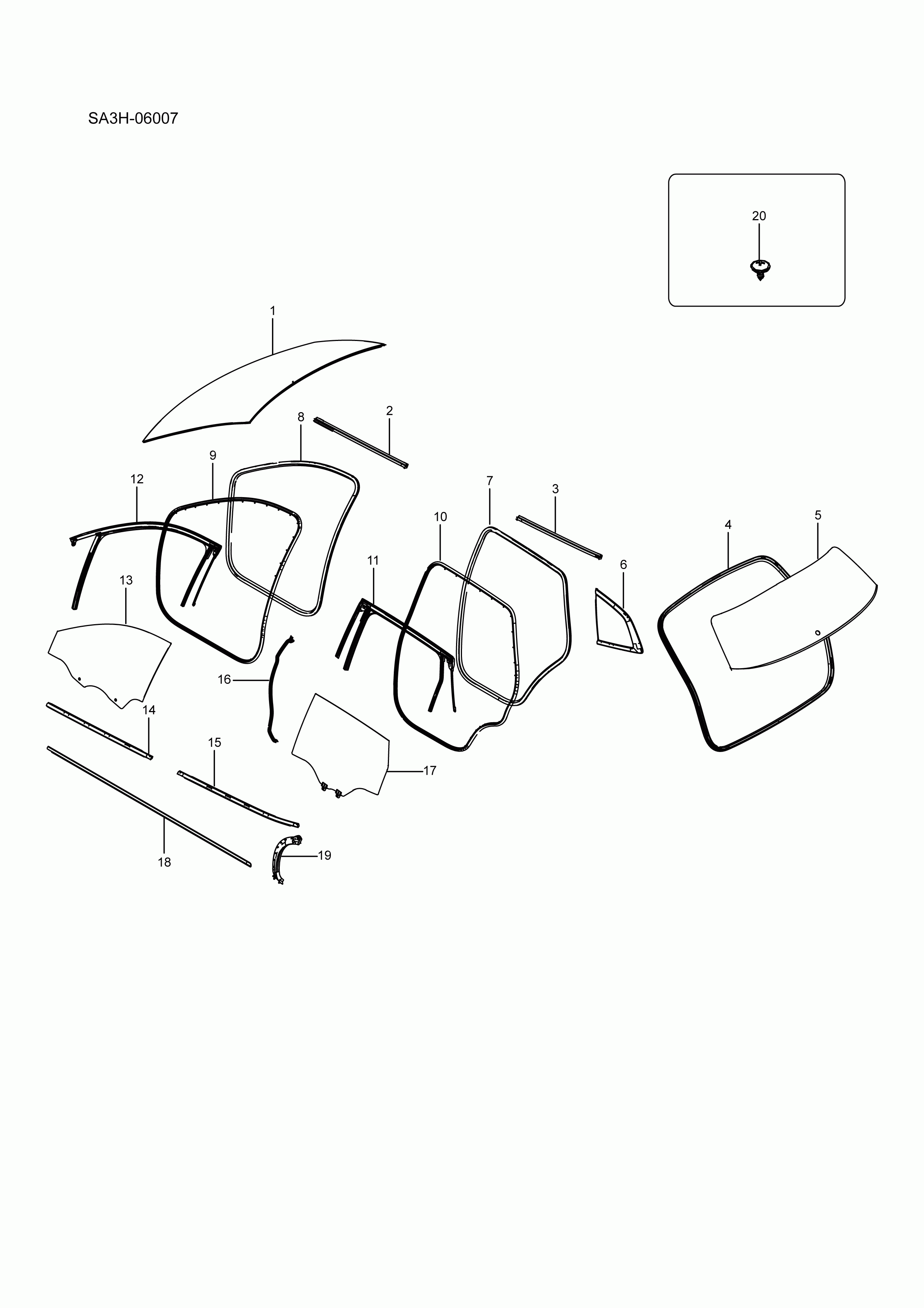 SA3HJ-06007 glass and seals