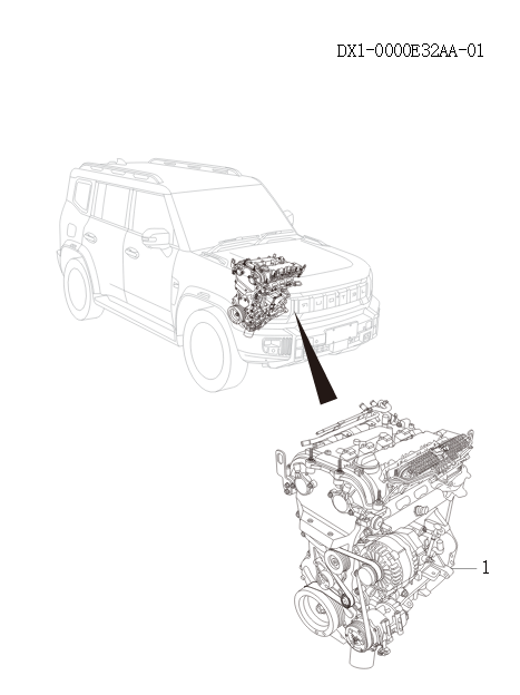 Jetour T2 engine assembly DX1-0000E32AA