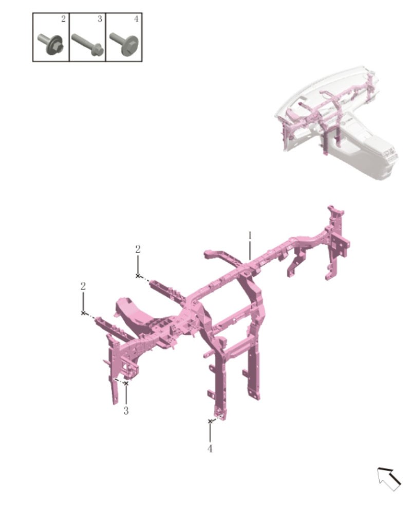 Instrument panel crossbeam6029