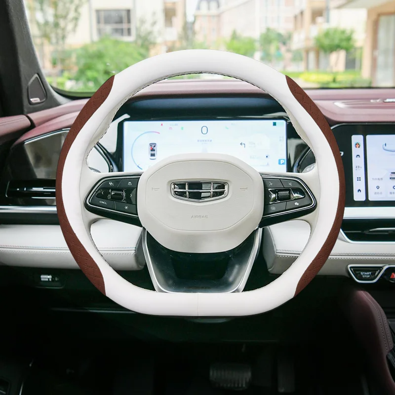 For GEELY Monjaro Manjaro Xingyue L KX11 2024 Steering Wheel Cover Suede Handle Cover Car Parts Car Modification Parts