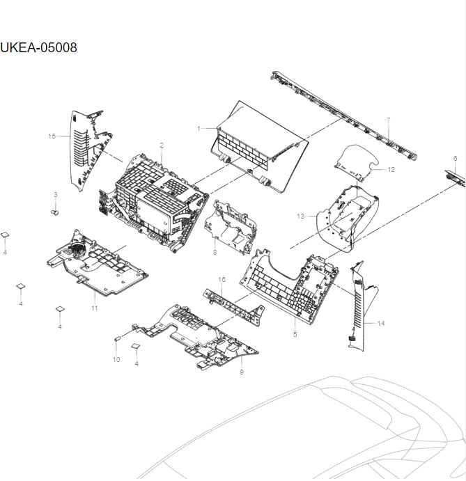 UKEA-05008 dashboard lower body
