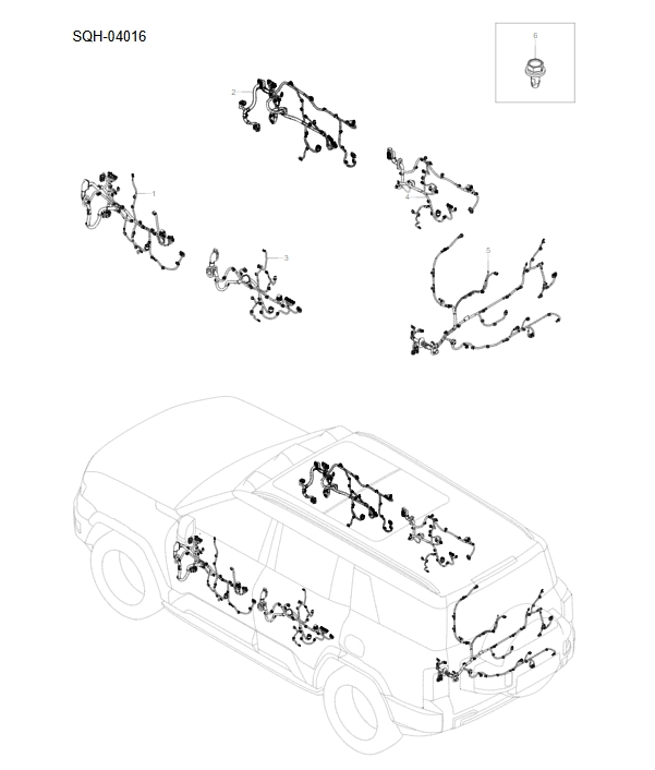 SQH-04016 door wiring harness