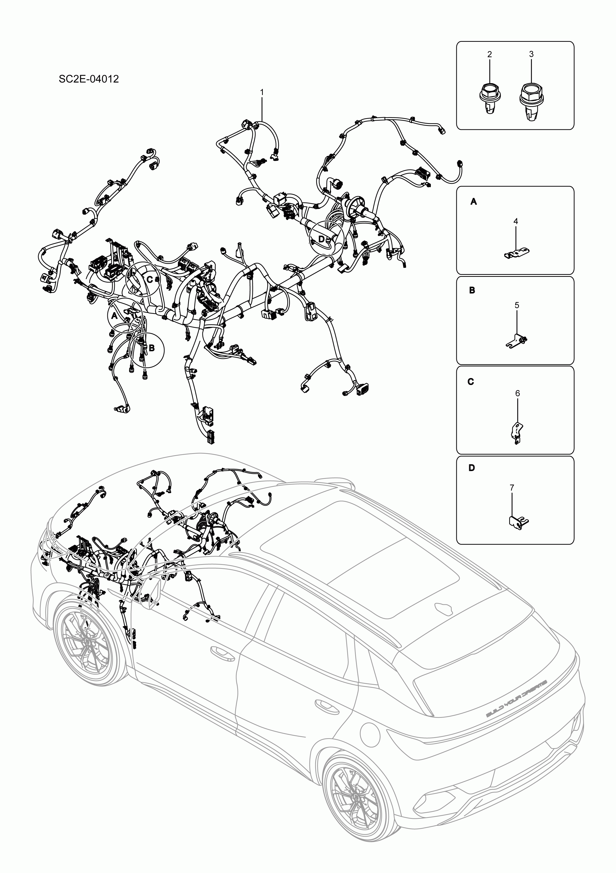 SC2E-04012 front cabin wiring harness