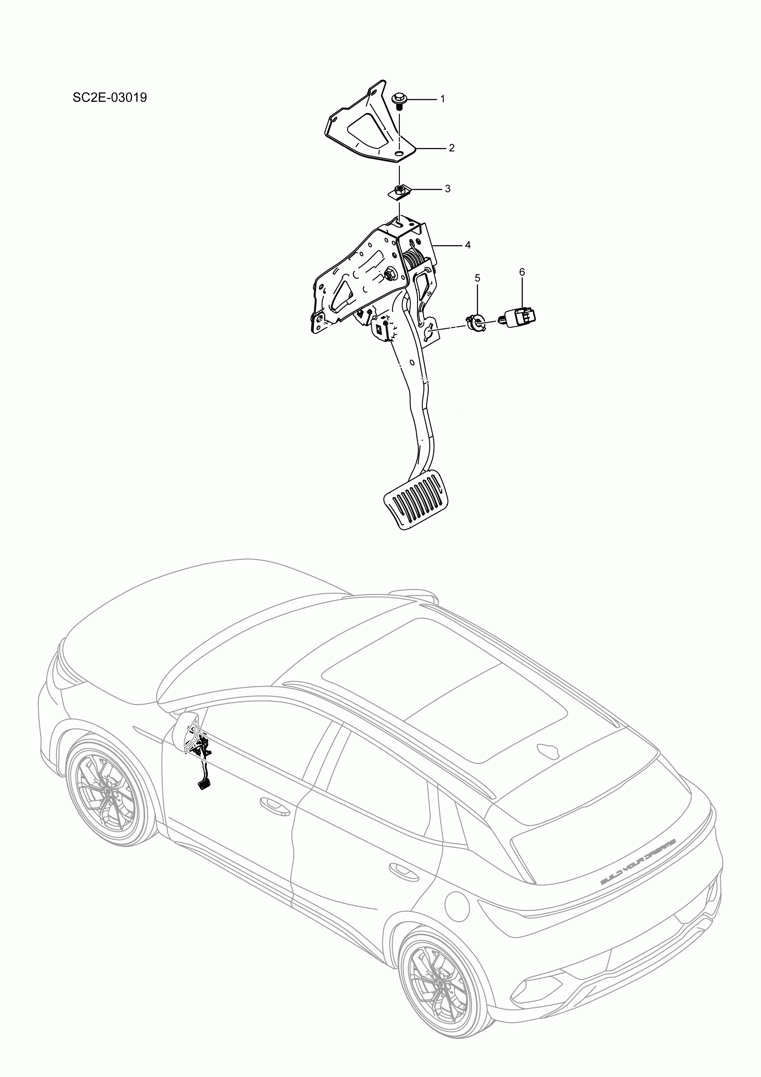 SC2E-03019 Brake pedal
