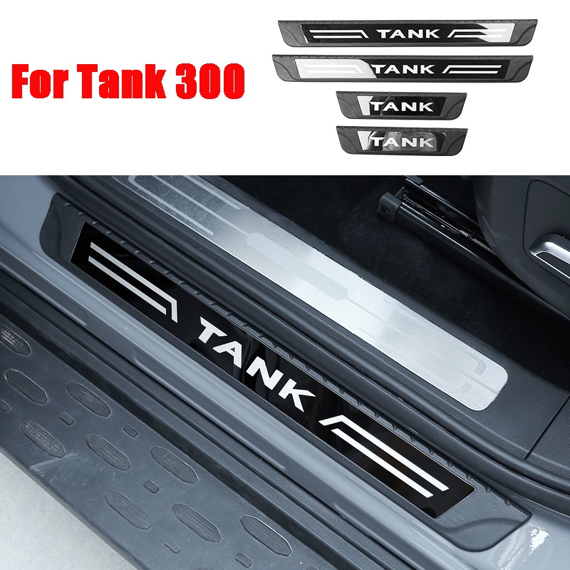 For Great Wall Tank 300 Threshold Bar Modification Door Welcome Pedal Anti Scratch ABS Door Protection Decoration Accessories