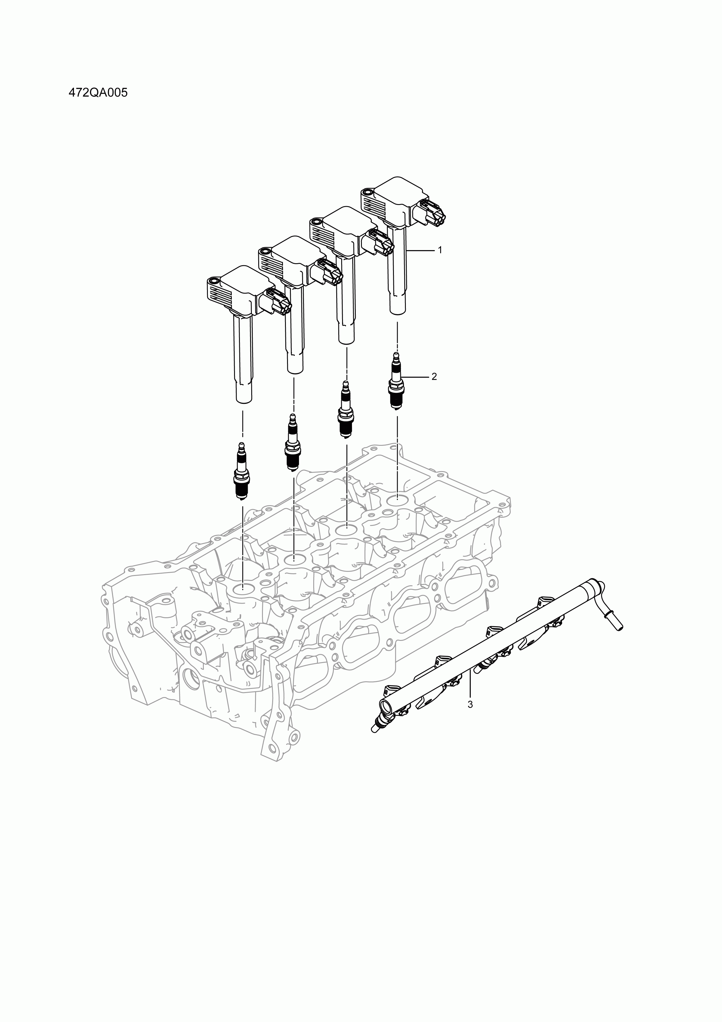 472QA005 ignition coil assembly and high pressure fuel system
