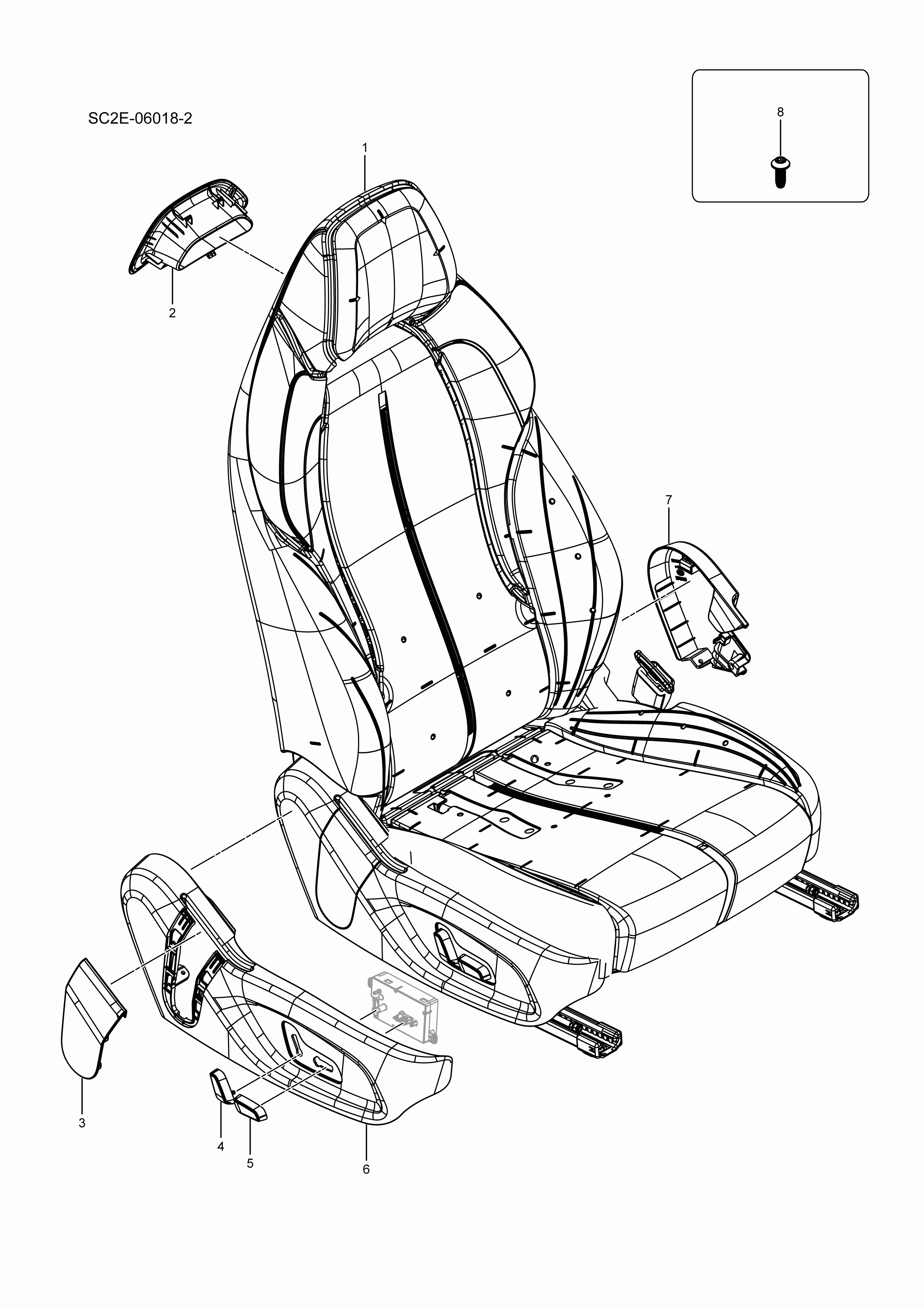 SC2E-06018-2 Passenger seat assembly