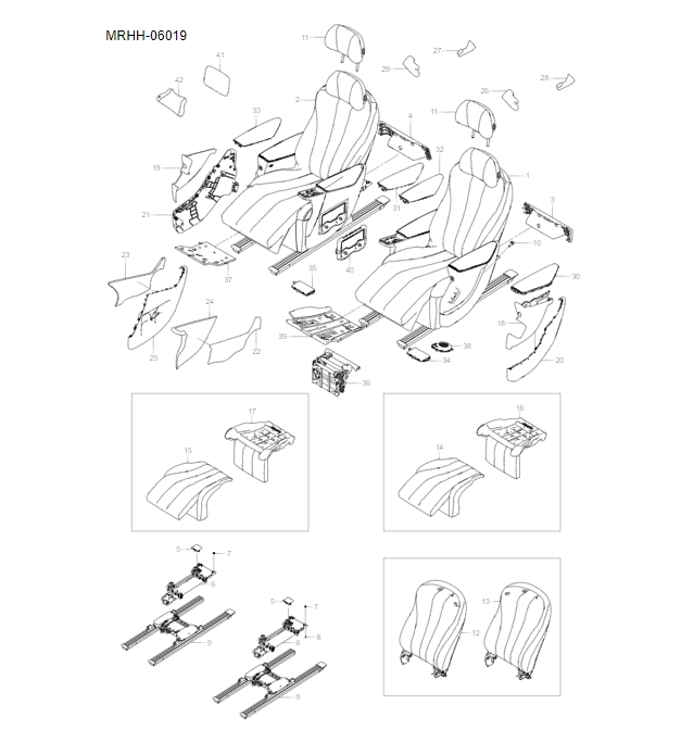 MREH-06019 second row two person seat