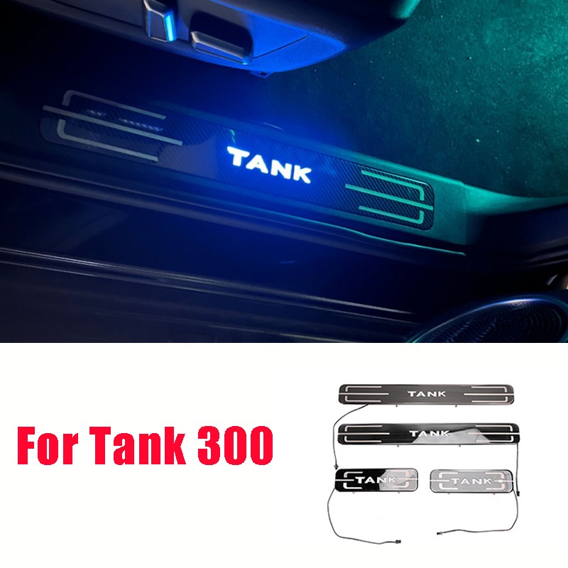 For Great Wall Tank 300 TANK 300 Threshold Strip Decoration LED Lights Welcome Pedals Threshold Protective Stickers Interior Supplies