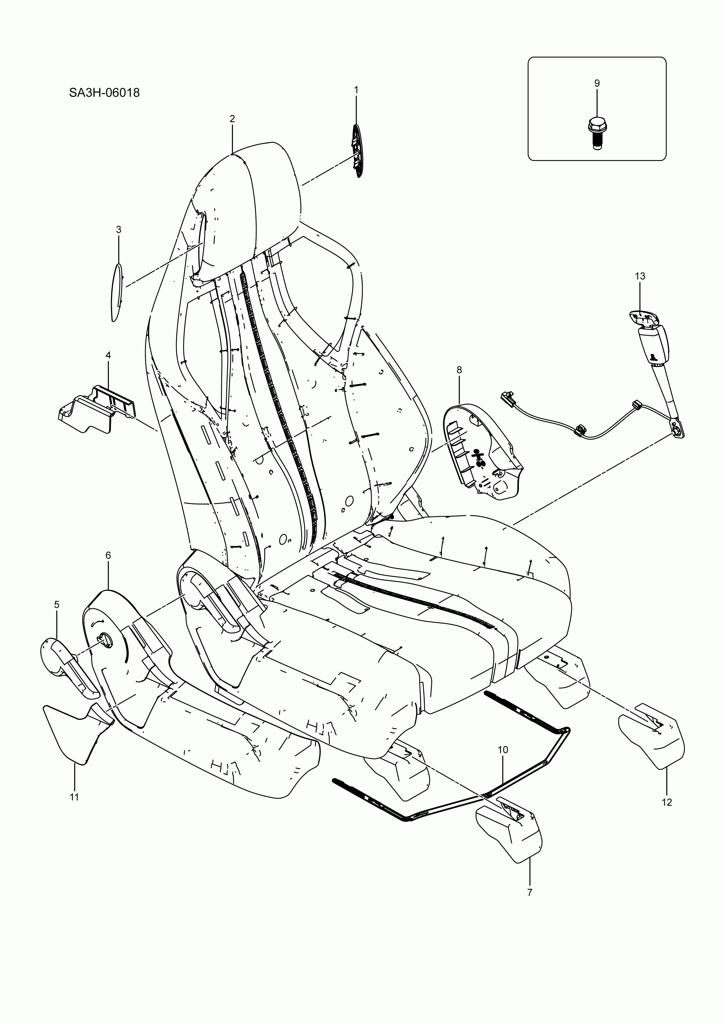 SA3HJ-06018 Passenger seat assembly