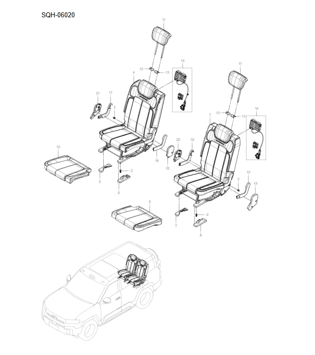 SQH-06020 Third row seats