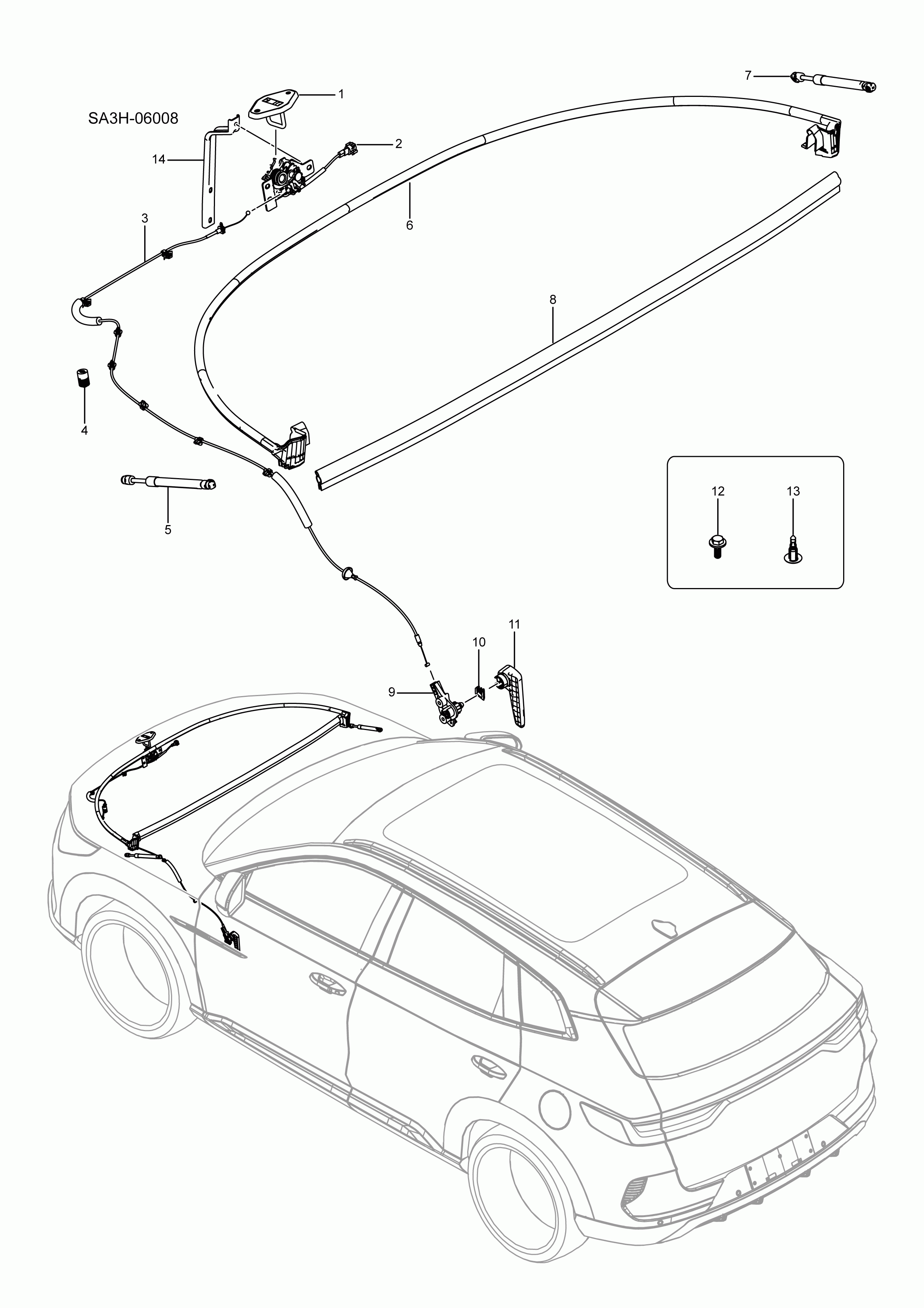 SA3HJ-06008 Front hatch accessories