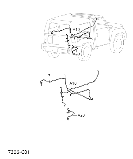 Wiring harness and switch - floor7306