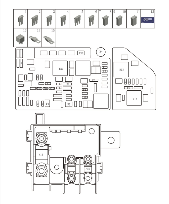 Cabin fuse relay box7073