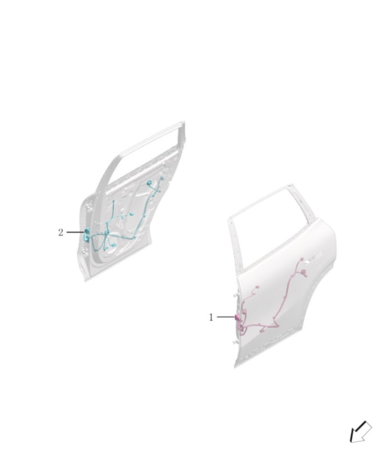 Rear door wiring harness7031