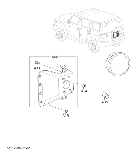 Spare tire fixing device6413-1