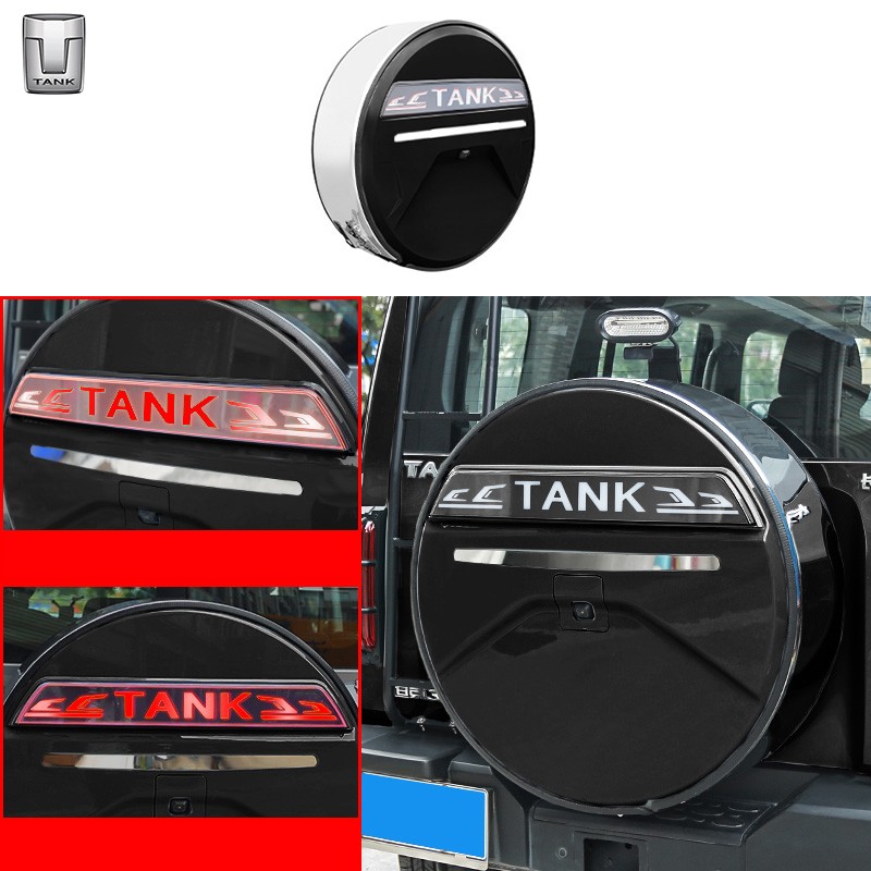 For Great Wall Tank 300 TANK 300 Tire Cover Modification Light Strip Logo Flow Light Left And Right Turn Flashing Light Accessories