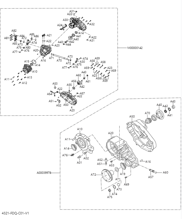 分动器壳体及外围部件4321