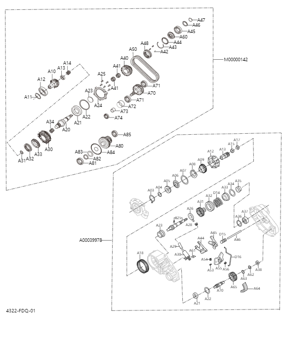 Transfer gear transmission4322