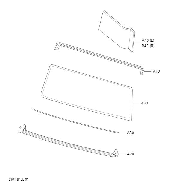 Front windshield and trim6104