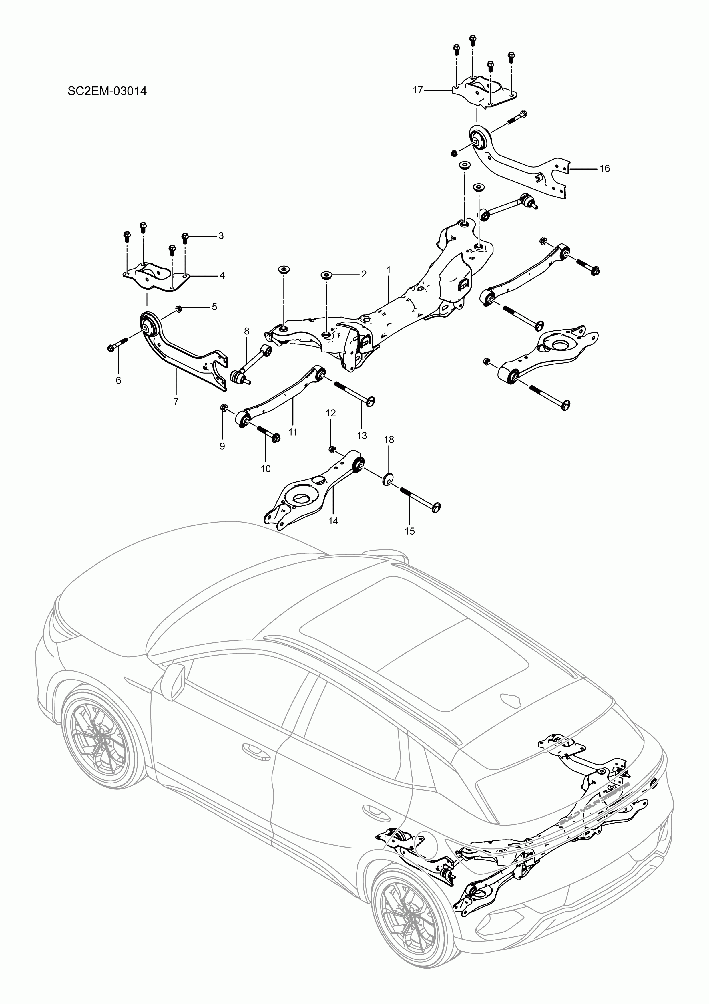 SC2E-03014 Rear subframe