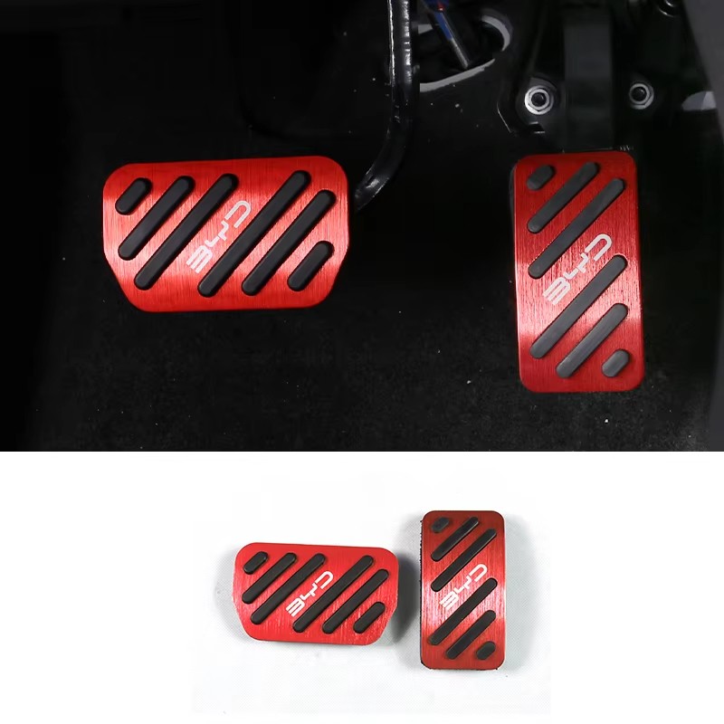 For BYD Seagull 2023-2024 Aluminum Alloy Car Accelerator Pedal Brake Pedal Cover Pad Case Non-Slip Automotive Interior