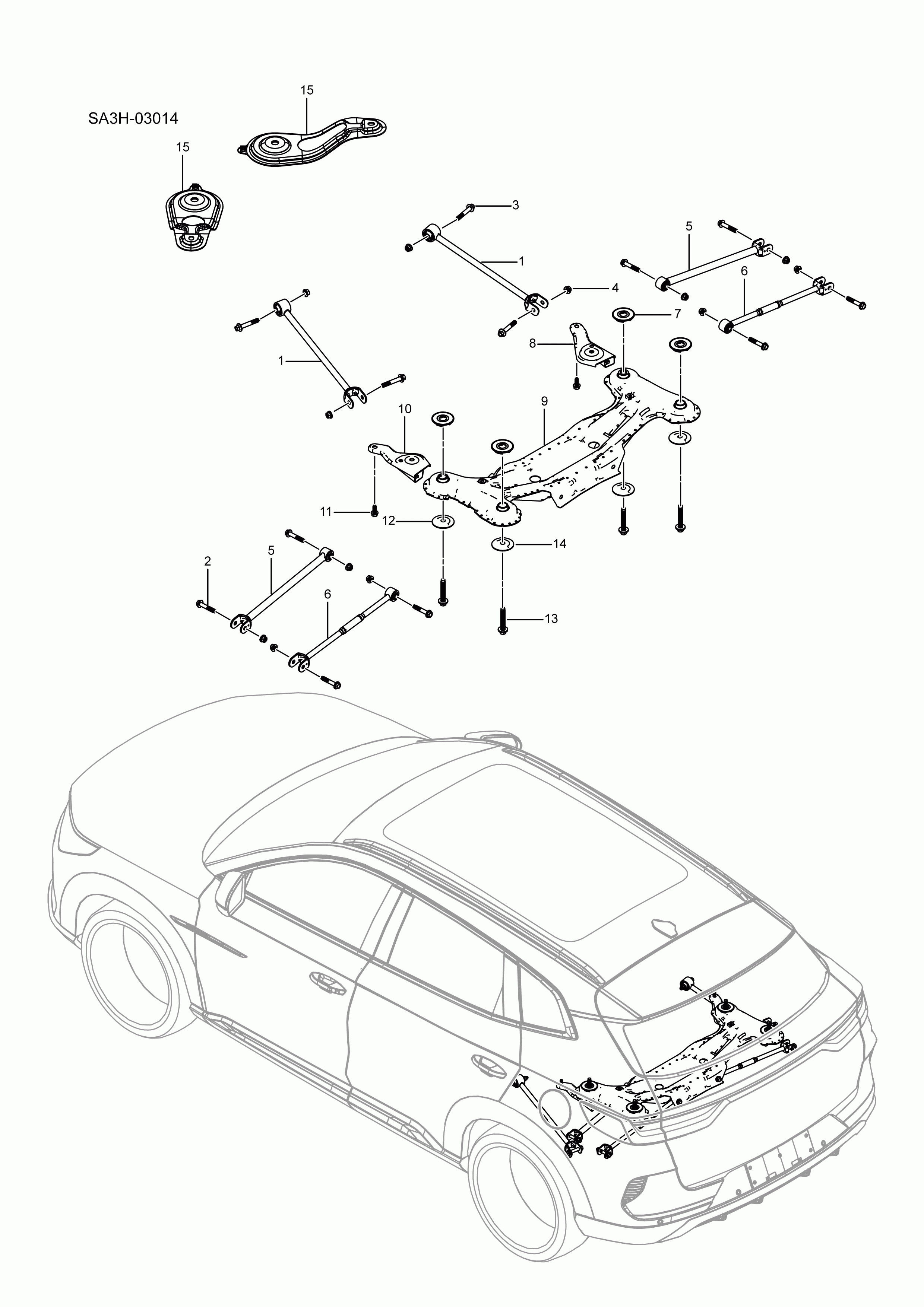 SA3HJ-03014 rear subframe