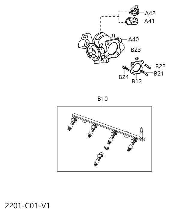 Fuel injection and throttle body2201